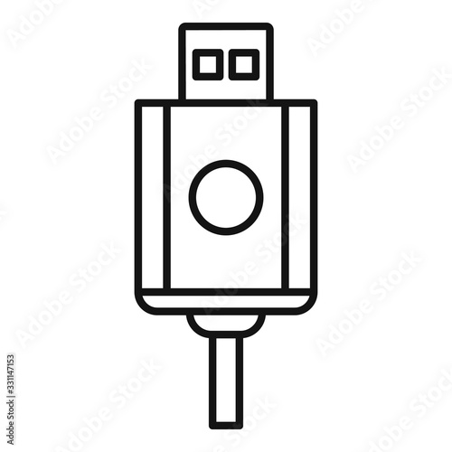Usb cable icon. Outline usb cable vector icon for web design isolated on white background