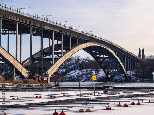 Photography Västerbron bridge stockholm in winter