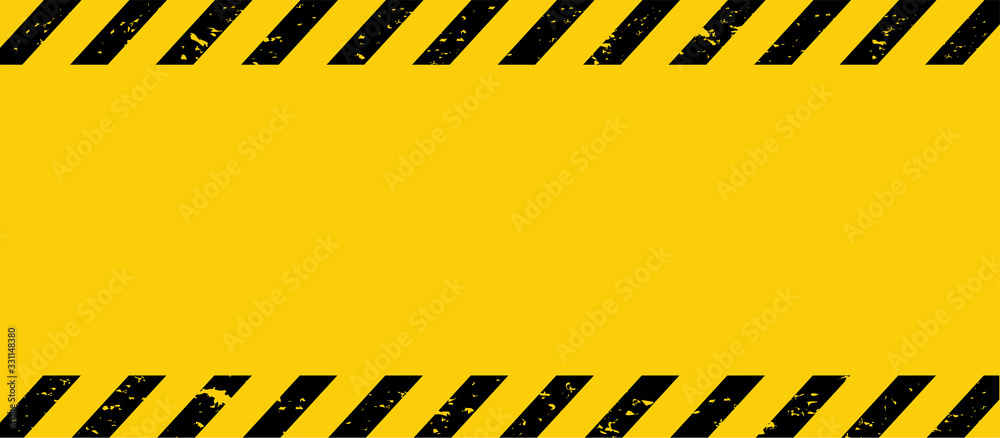 Black and yellow line striped. Caution tape. Blank warning background. Vector illustration	 - obrazy, fototapety, plakaty 