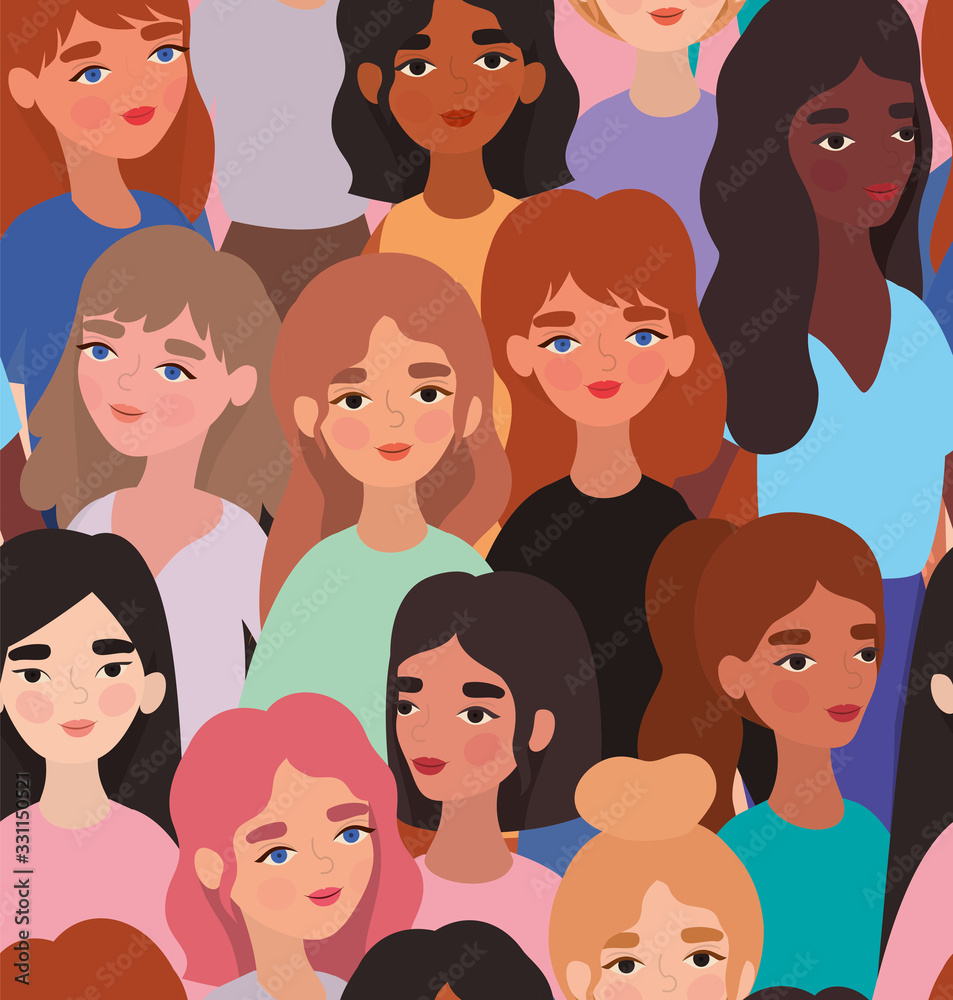 women avatars background vector design women avatars background vector design