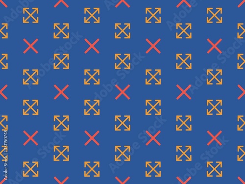 Seamless bright spring pattern with ornament and rhombus.