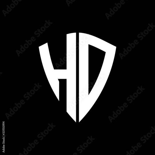 HD logo monogram with shield shape design template