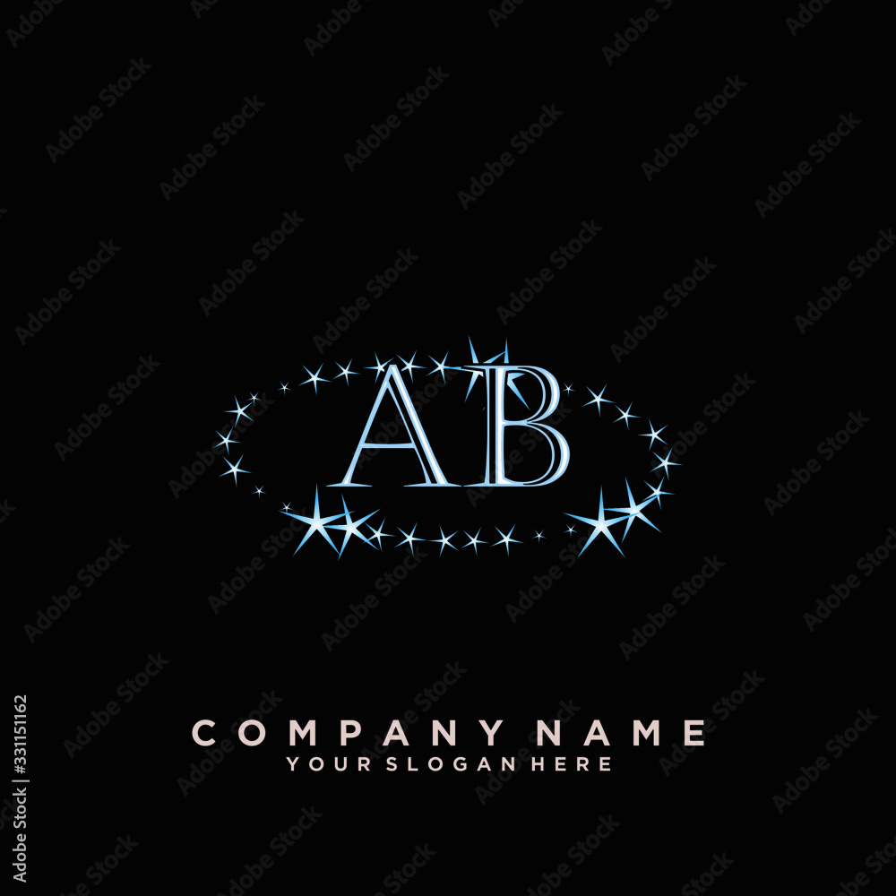 Initial Letter AB Logo With circle Template Vector Initial Letter AB Logo With circle Template Vector