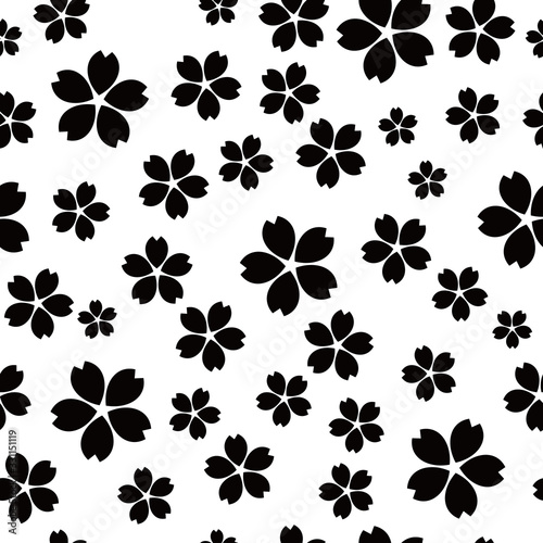 日本の伝統模様　桜散らし文様