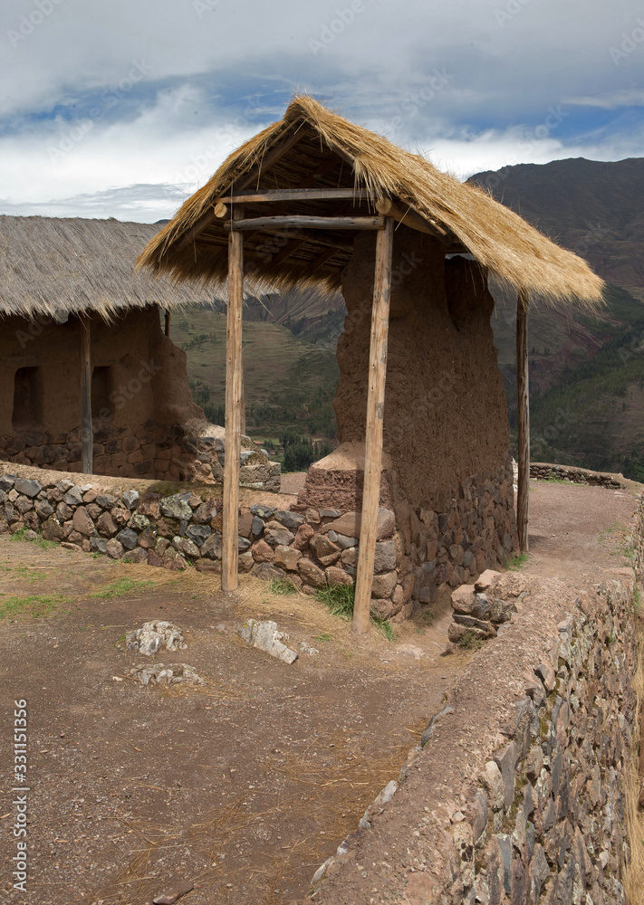 Pisac Archaeological Park. Quitamayo gorge. Inca culture. Cusco Peru. Q'alaquasa