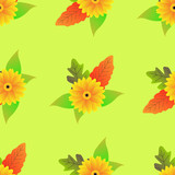abstract floral background with leaves. Seamless Floral Pattern