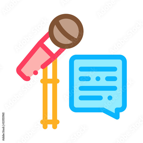 Replica Talking in Microphone Icon Vector. Outline Replica Talking in Microphone Sign. Isolated Contour Symbol Illustration