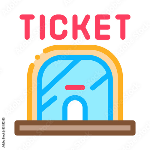 Ticket Casa Icon Vector. Outline Ticket Casa Sign. Isolated Contour Symbol Illustration