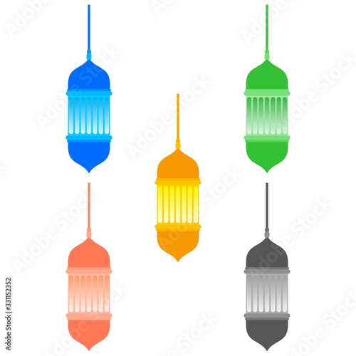 Ramadan Lantern Design in Set for Creative Concept of  Islamic Celebration.