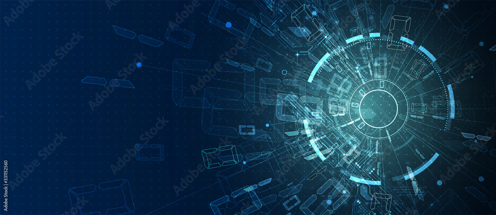 Obraz premium Technology data background, idea of global business solution