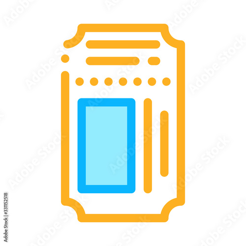 Theater Ticket Icon Vector. Outline Theater Ticket Sign. Isolated Contour Symbol Illustration