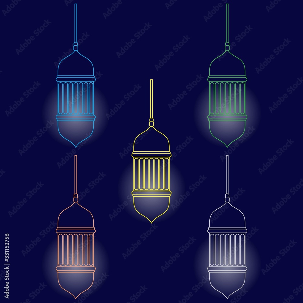 Ramadan Lantern Design in Set for Creative Concept of Islamic Celebration. Ramadan Lantern Design in Set for Creative Concept of Islamic Celebration.