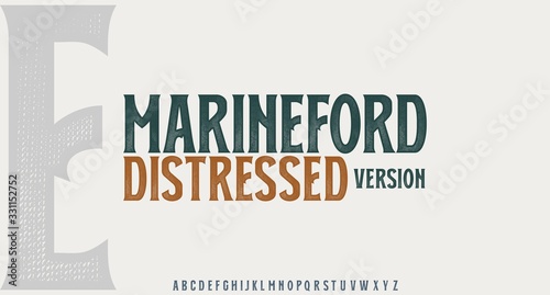 MARINEFORD VINTAGE FONT SERIES WITH RUGGED DISTRESSED GRUNGE TEXTURE