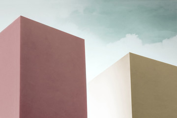 minimal red and yellow architecture buildings