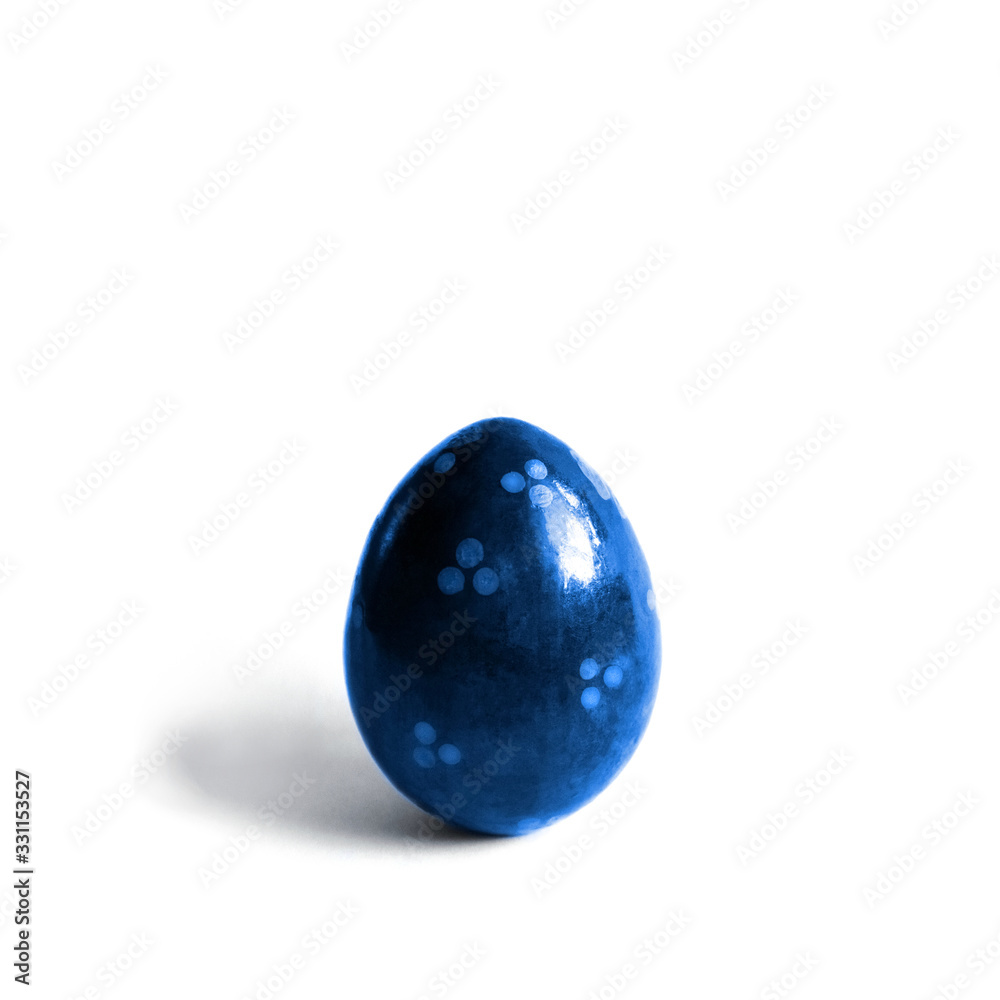 One easter blue egg on a white . One easter blue egg on a white .