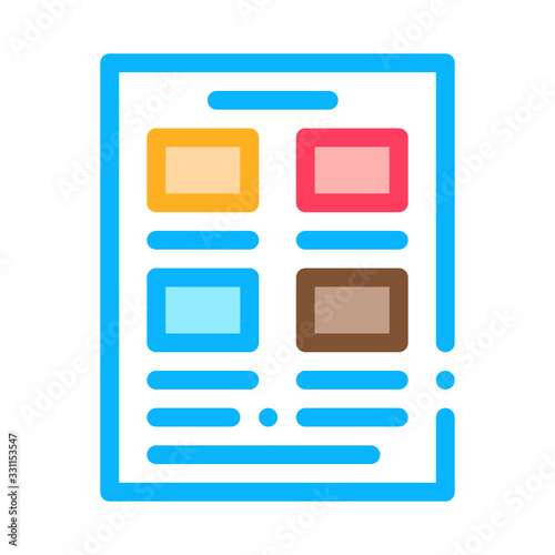 Newspaper Poster Icon Vector. Outline Newspaper Poster Sign. Isolated Contour Symbol Illustration
