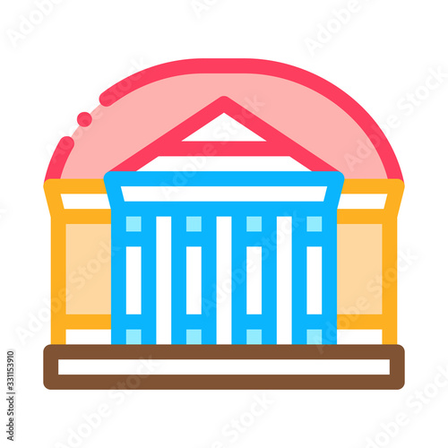 Theater Building Icon Vector. Outline Theater Building Sign. Isolated Contour Symbol Illustration