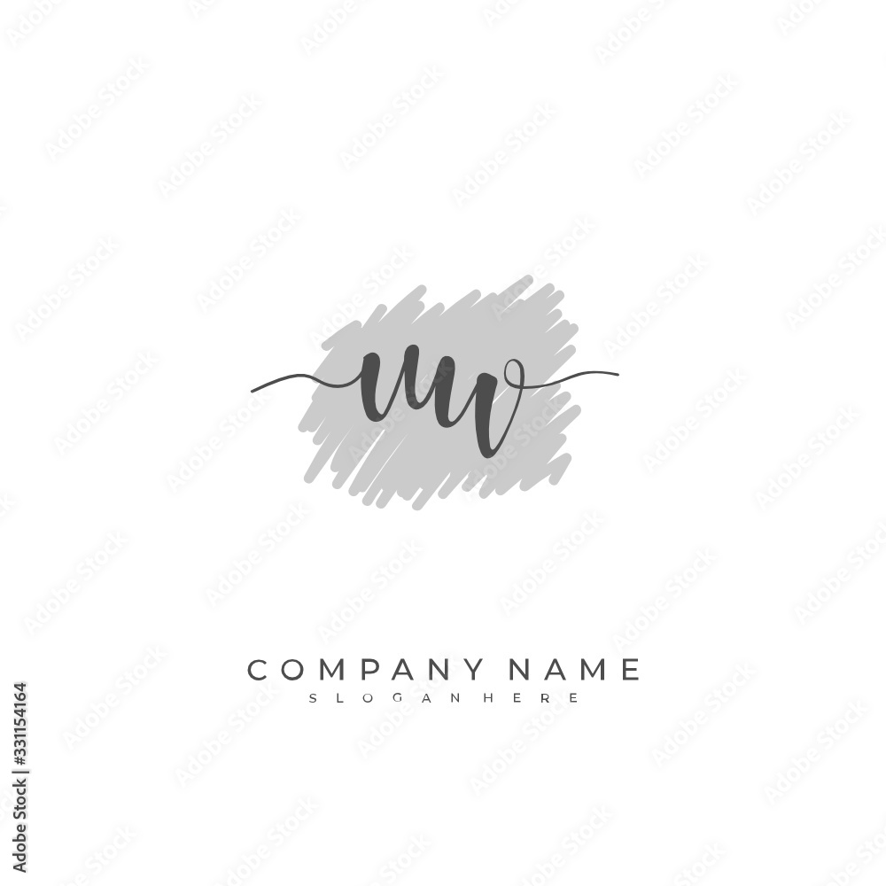 Handwritten initial letter U W UW for identity and logo. Vector logo template with handwriting and signature style. Handwritten initial letter U W UW for identity and logo. Vector logo template with handwriting and signature style.