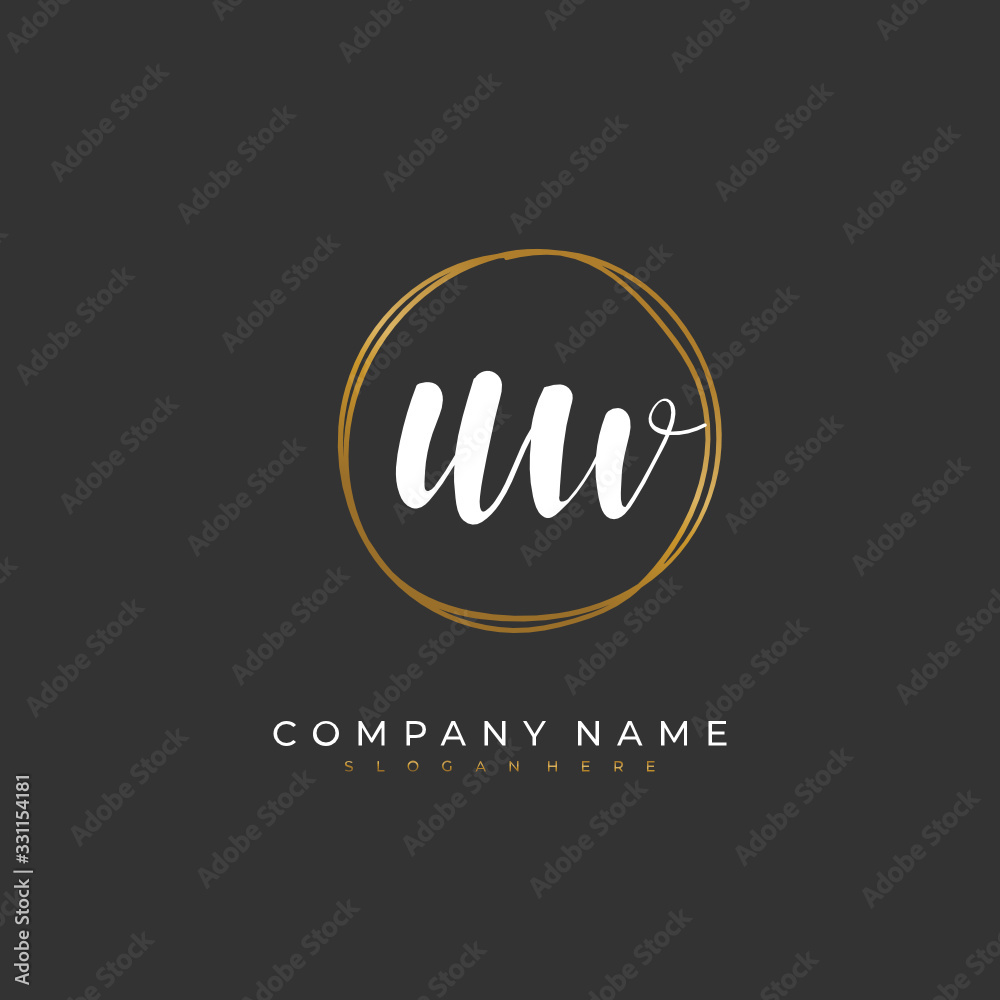Handwritten initial letter U W UW for identity and logo. Vector logo template with handwriting and signature style. Handwritten initial letter U W UW for identity and logo. Vector logo template with handwriting and signature style.