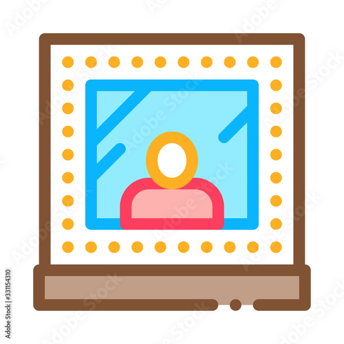 Framed Photo Icon Vector. Outline Framed Photo Sign. Isolated Contour Symbol Illustration