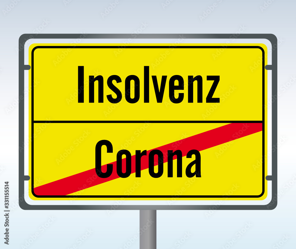 Straßenschild Corona Insolvenz Schild Ende Anfang Zukunft Vergangenheit durchgestrichen Straßenschild Corona Insolvenz Schild Ende Anfang Zukunft Vergangenheit durchgestrichen