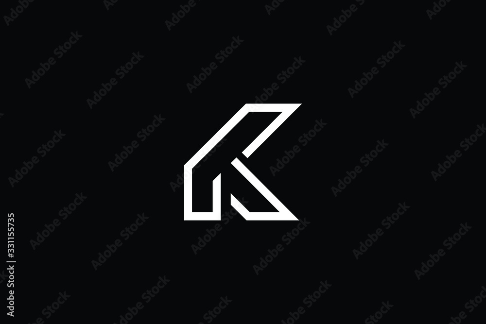 Minimal elegant monogram art logo. Outstanding professional trendy awesome artistic K KK initial based Alphabet icon logo. Premium Business logo White color on black background Minimal elegant monogram art logo. Outstanding professional trendy awesome artistic K KK initial based Alphabet icon logo. Premium Business logo White color on black background
