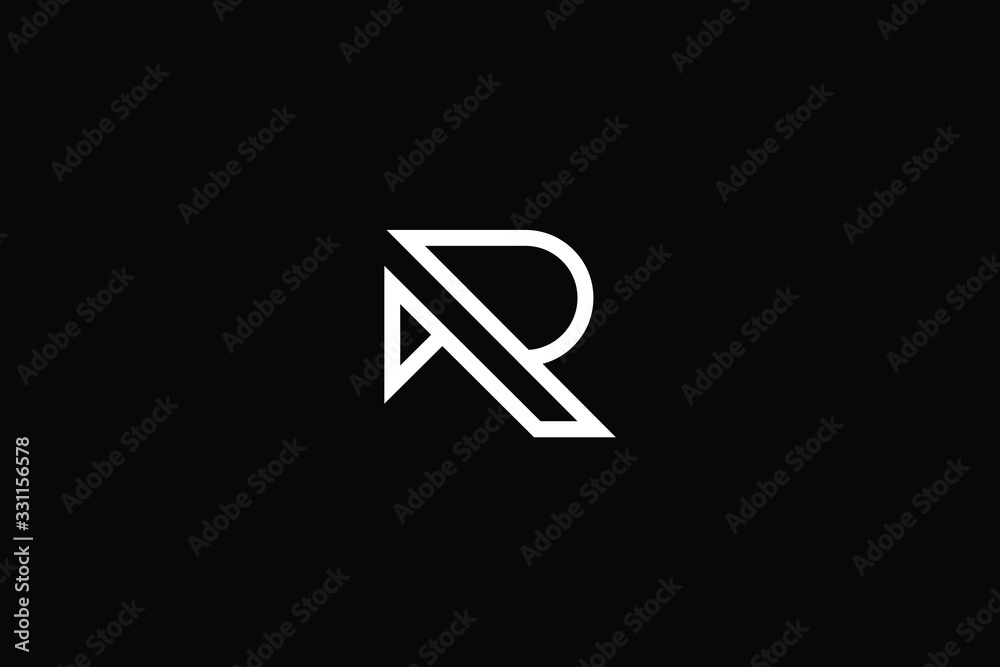 Minimal elegant monogram art logo. Outstanding professional trendy awesome artistic R RR initial based Alphabet icon logo. Premium Business logo White color on black background