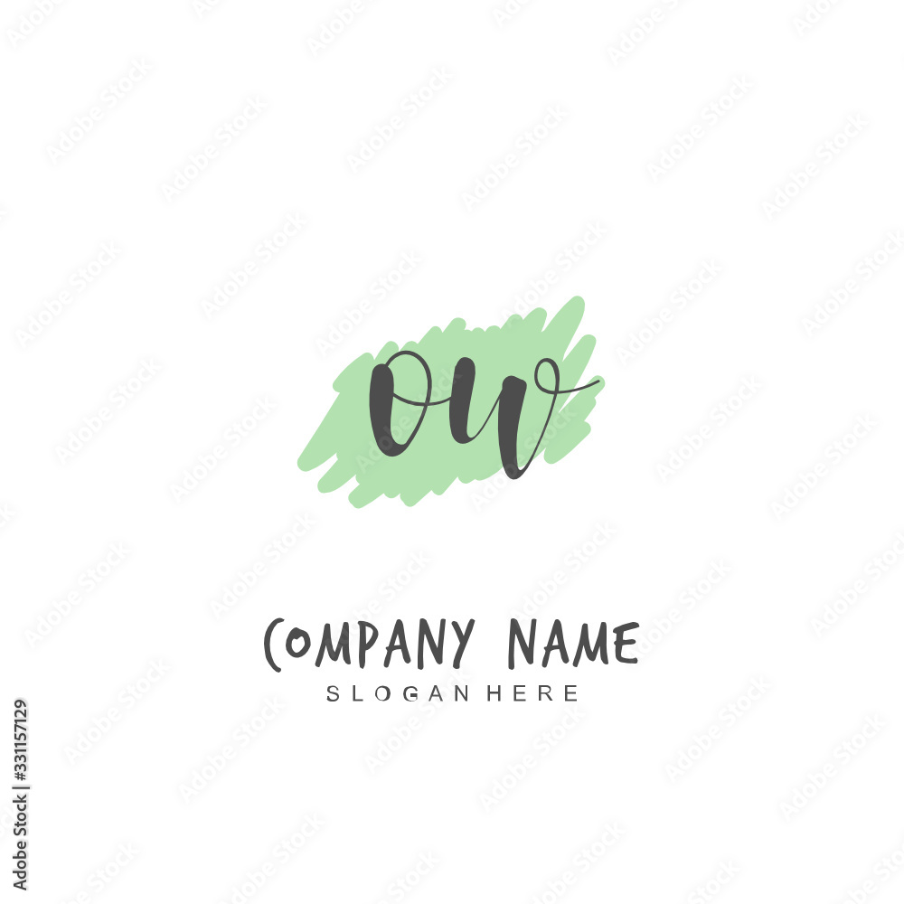 Handwritten initial letter O W OW for identity and logo. Vector logo template with handwriting and signature style. Handwritten initial letter O W OW for identity and logo. Vector logo template with handwriting and signature style.