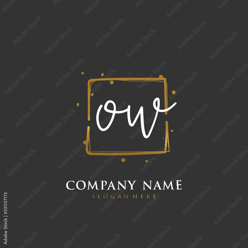 Handwritten initial letter O W OW for identity and logo. Vector logo template with handwriting and signature style. Handwritten initial letter O W OW for identity and logo. Vector logo template with handwriting and signature style.