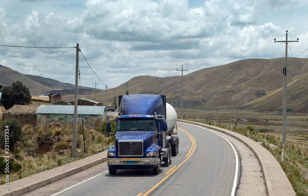 Highway Peru. Travelling. Road. Trucks