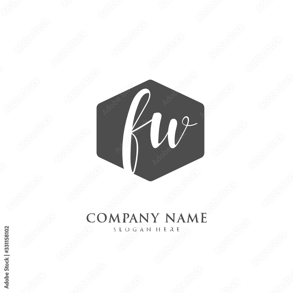 Handwritten initial letter F W FW for identity and logo. Vector logo template with handwriting and signature style. Handwritten initial letter F W FW for identity and logo. Vector logo template with handwriting and signature style.