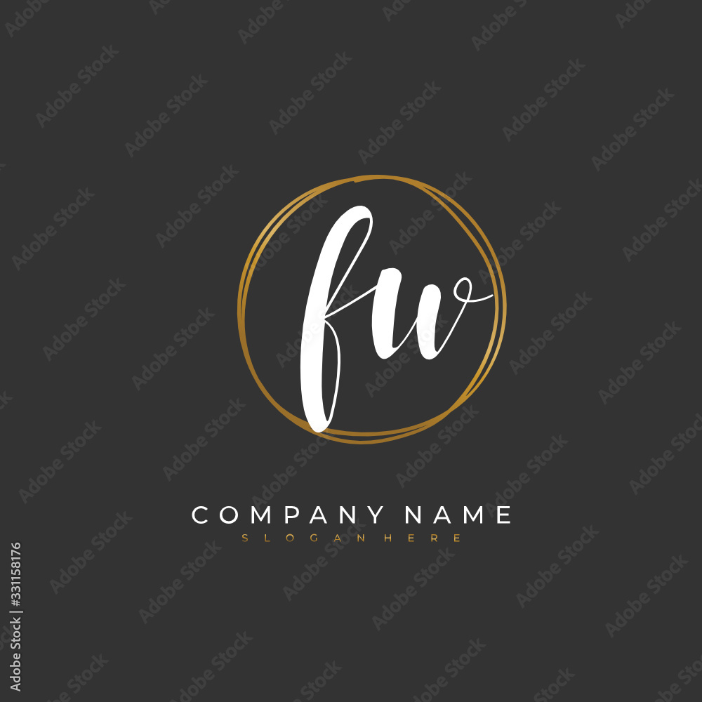 Handwritten initial letter F W FW for identity and logo. Vector logo template with handwriting and signature style. Handwritten initial letter F W FW for identity and logo. Vector logo template with handwriting and signature style.