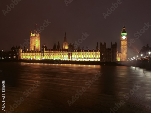 Houses of Parliament in London at night