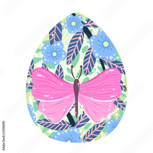 Cute hand drawn easter egg
