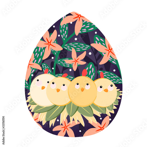 Cute hand drawn easter egg
