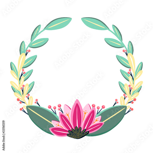 Cute hand drawn floral wreath