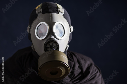 man in gas mask. Biohazard concept.