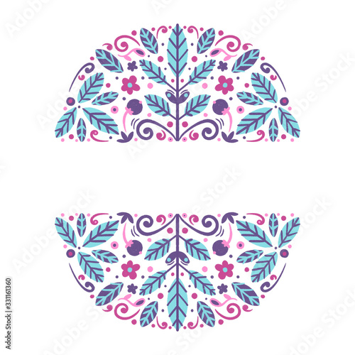 Cute hand drawn floral frame