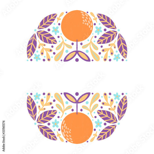 Cute hand drawn floral frame