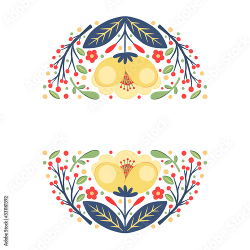 Cute hand drawn floral frame