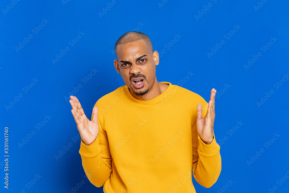 African guy with a yellow jersey African guy with a yellow jersey