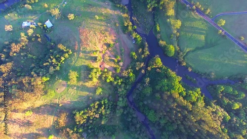 Tyalgum, Byron Bay, NSW, Australia aerial view to the wild nature and landscape photo