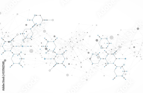Template for science and technology presentation. Plexus style background.