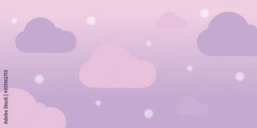  Bright pink cloud background vector