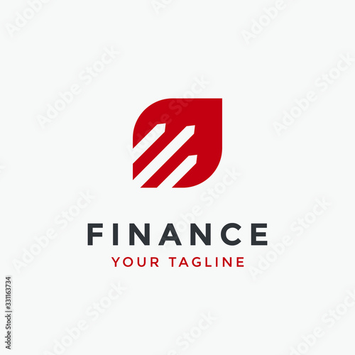 Financial Advisors Market Charts Logo design abstract vector template. Finance company Logotype concept