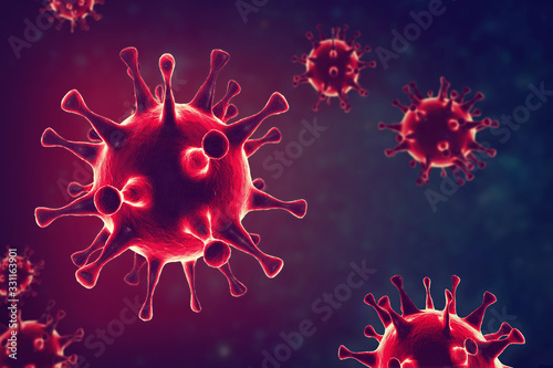 Microscope virus close up.