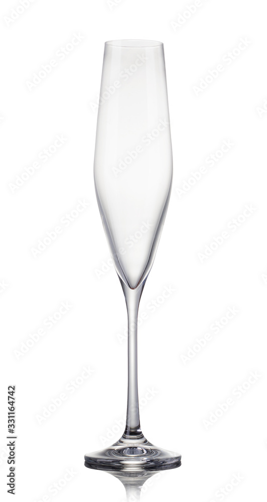 Empty luxury champagne glass isolated on a white background Empty luxury champagne glass isolated on a white background