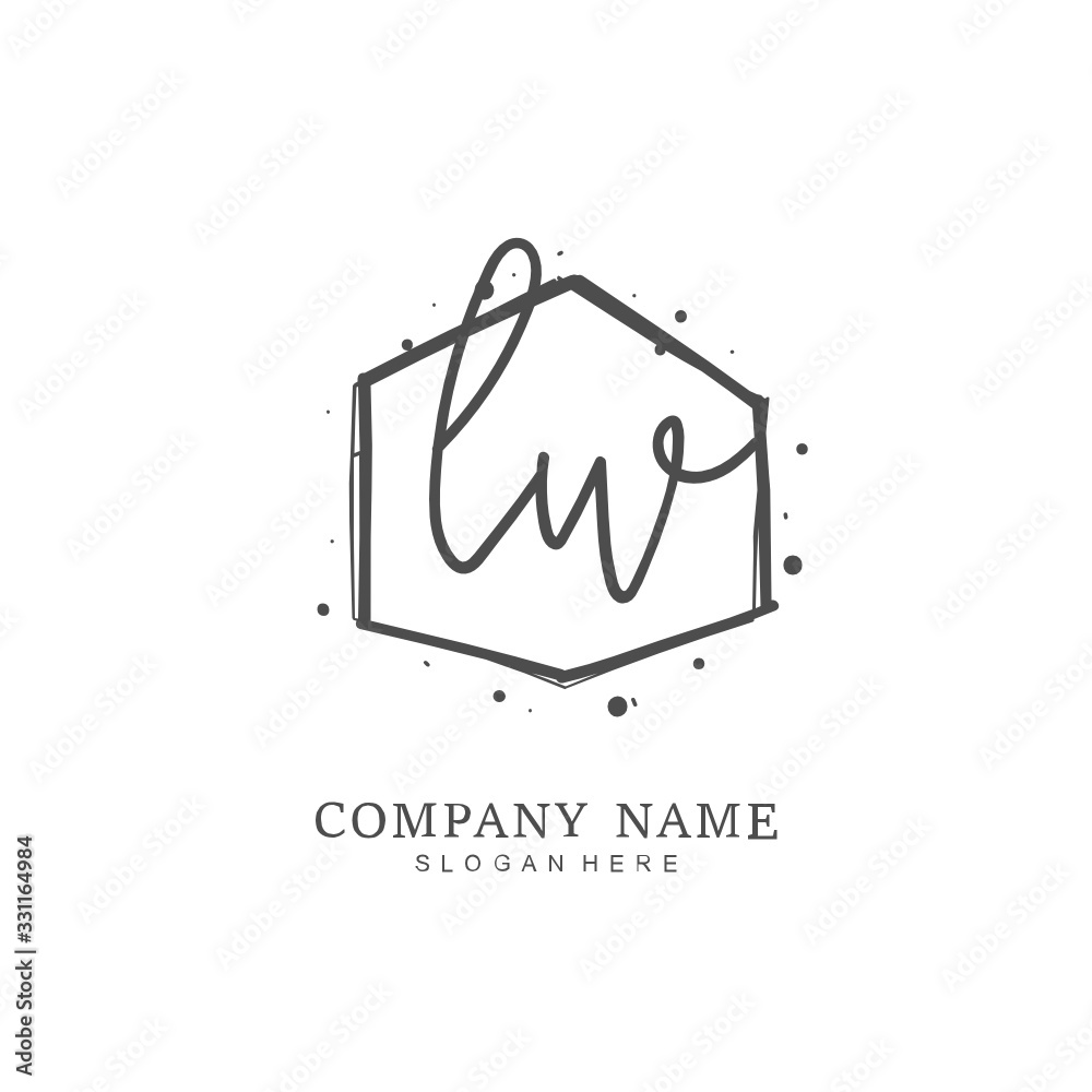 Handwritten initial letter L W LW for identity and logo. Vector logo template with handwriting and signature style. Handwritten initial letter L W LW for identity and logo. Vector logo template with handwriting and signature style.