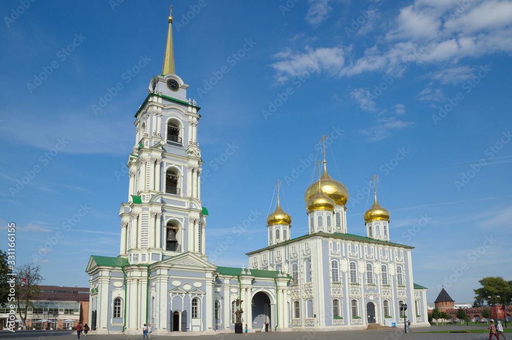 Tula, Russia - September 12, 2019: Tula Kremlin. Assumption Cathedral on a Sunny day