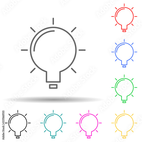 Bulb multi color set icon. Simple thin line, outline vector of web icons for ui and ux, website or mobile application